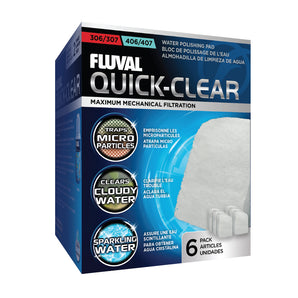 Quick Clear Filter Media for Fluval 306/406 and 307/407 Filters, 6 Pack