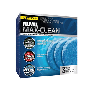 Fluval Max-Clean Fine Filter Pads for FX4/FX5/FX6 Filters, 3 Pack