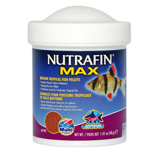 Granulés pour poissons tropicaux de taille moyenne Nutrafin Max. Choix de formats.