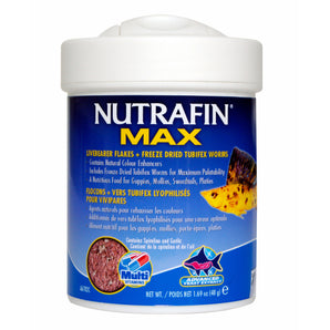 Nutrafin Max Viviparous Freeze-Dried Tubifex Flakes + Worms. 48g