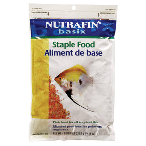 Nourriture de base en sac pour tous les poissons tropicaux Nutrafin Basix. Choix de formats.