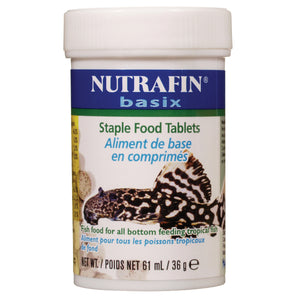 Aliment de base en comprimés pour tous les poissons tropicaux Nutrafin Basix. Choix de formats.