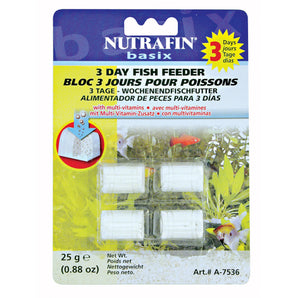 Blocs de nourrissage pour poissons Nutrafin Basix. Choix de 3 et 7 jours.