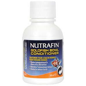 Traitement de l’eau du robinet Goldfish Bowl Conditioner Nutrafin pour poissons rouges. 60 ml