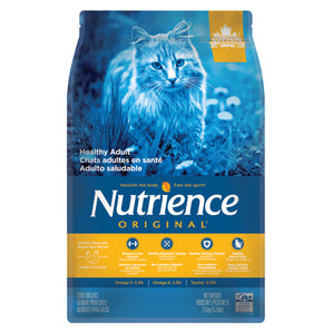 Nutrience Original adult dry cat food. Chicken and brown rice meal. Choice of formats.