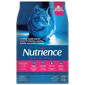 Nutrience Original indoor adult dry cat food. Chicken and brown rice meal. Choice of formats.