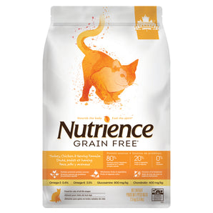 Nutrience dry cat food. Turkey, chicken and herring recipe. Choice of formats.