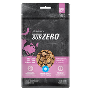Nutrience Subzero freeze-dried treats for cats. Grain free. Prairie Game Protein, Beef, Pork and Lamb Liver, 30 g