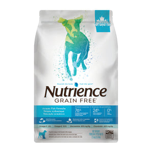 Nutrience dry dog ​​food. Grain-free formula. Ocean fish recipe. Choice of formats.