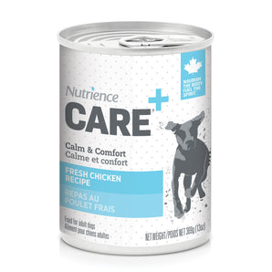 Nourriture en conserve pour chiens adultes Nutrience Care. Formule calme et confort. Repas au poulet frais. 369g