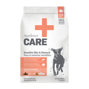 Nutrience Care dry dog ​​food for sensitive skin and stomach. Salmon and pumpkin meal. Choice of formats.