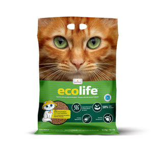 Ecolife compostable* clumping litter from Intersand. 5.5kg. A transport surcharge is included in the price.