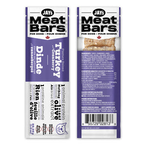 Jay's Meat Bars dog treat. Turkey and Cranberries. 28.35g