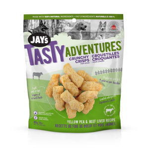 Jay's Tasty dog ​​treats. Crunchy Potato Chips. Beef liver and yellow weights. Choice of formats.