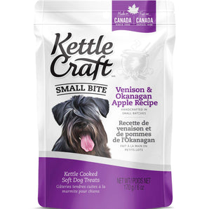 KETTLE CRAFT SMALL BITES dog treats. Venison and apple flavor. 170g