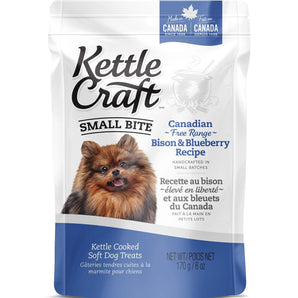 KETTLE CRAFT SMALL BITES dog treats. Bison and blueberry flavor. 170g