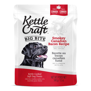 KETTLE CRAFT BIG BITES dog treats. Smoked bacon flavor. Choice of formats and quantity.