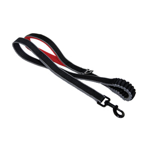 48" black leash with Kurgo Springback red handle.