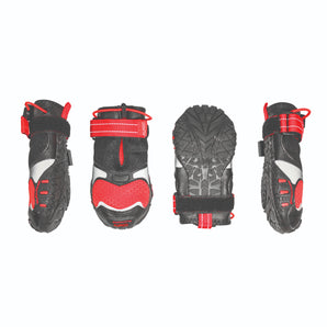 Red and black Cross Blaze dog shoes from Kurgo. Set of 4. Choice of sizes.