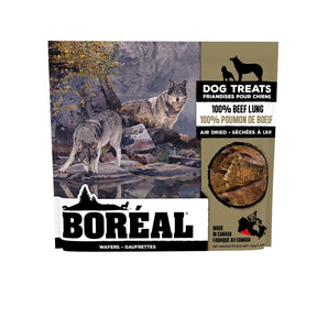 BORÉAL air-dried dog treats. Wafers. 100% beef lung. 92g.