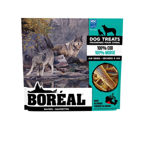 BORÉAL air-dried dog treats. Wafers. 100% Cod. 92g.