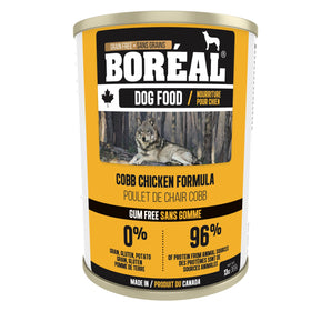 BORÉAL canned dog food without gum. Cobb Chicken Recipe. 369g.