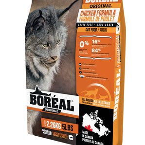 BORÉAL ORIGINAL grain free cat food. Chicken flavor. Choice of formats.