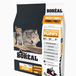 BORÉAL FUNCTIONAL dry food for large breed puppies. Chicken flavor. Choice of formats.
