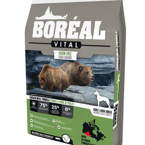 BORÉAL VITAL grain free large breed dog food. Chicken flavor. 11.33 kg.