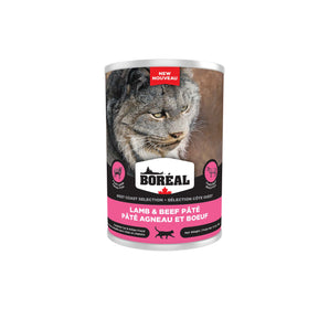 Canned food for cats BORÉAL WEST COAST Lamb and beef flavour. 400g.