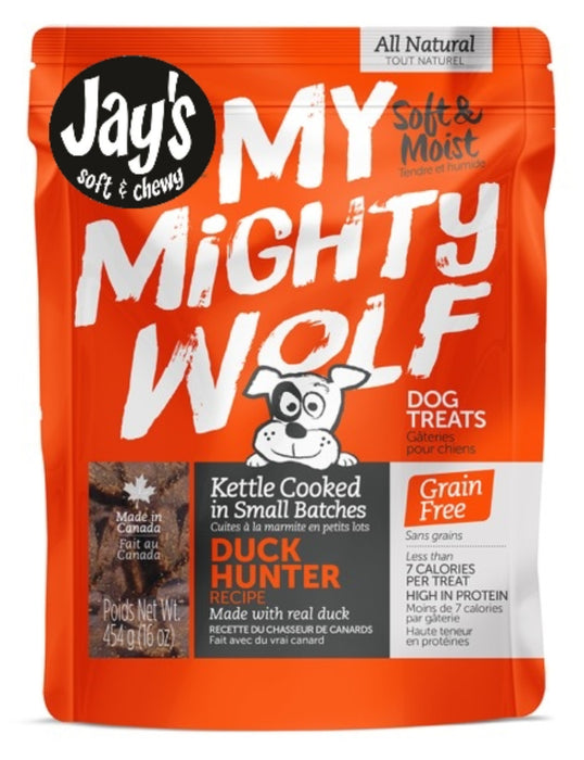 Gâteries pour chiens Jay's Soft & Chewy My Mighty Wolf. Recette de canard. Choix de formats.