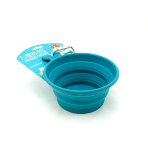 Bowl for dogs and cats in retractable silicone from Messy Mutts. Choice of colors.