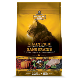 TROUW NUTRITION WHOLESOME BLEND grain free dry cat food. Turkey and duck. Choice of formats.