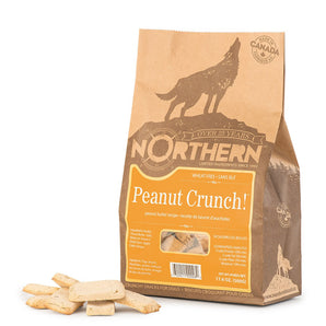 Peanut dog treats from Northern. Without wheat. Size choice