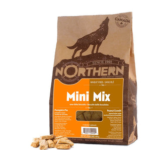 Biscuits sans blé pour chiens NORTHERN MINI-MIX. Recette à la tarte à la citrouille et arachides. 450 g.