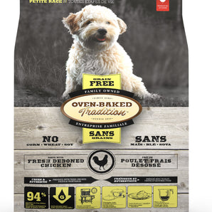 Oven-Baked Tradition Grain Free Small Breed Dog Food. Chicken meal. Small bites. Format choice.