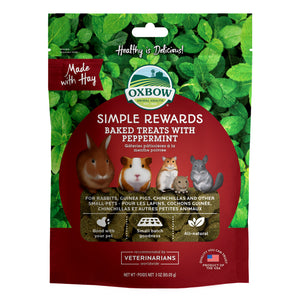 Oxbow Simple Rewards Peppermint Pastry Treats for rodents. 85g