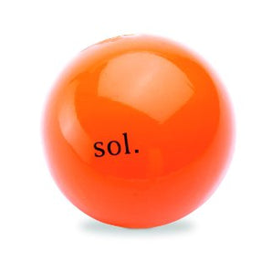 SOL dog toy from PLANET DOG in orange rubber.
