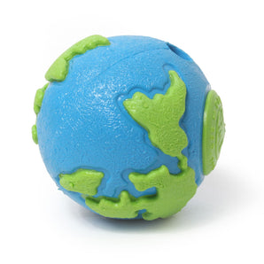 PLANET BALL dog toy from PLANET DOG. Blue and green. Choice of sizes.
