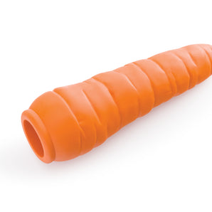 Rubber CARROT dog toy from PLANET DOG. Orange color.