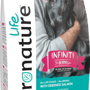 Pronature Life dry dog ​​food. Formula for all breeds and life stages. Boneless salmon recipe. Format choice.