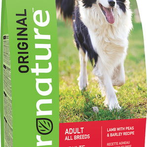 Pronature Original dry food for adult dogs. Lamb recipe with peas and barley. Format choice.