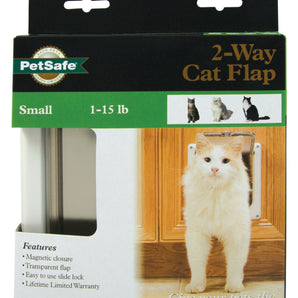 Porte 2 voies pour chats PetSafe - Blanche Premium.