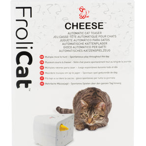 Jouet interactif pour chats PetSafe en forme de fromage.