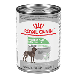 Canned dog food from Royal Canin. Digestive care formula. Pate sauce recipe. 385g