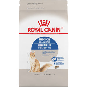 Nourriture sèche pour chats d'intérieur Royal Canin. Formule poils longs. Choix de format.
