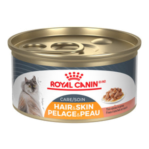 Nourriture en conserve ROYAL CANIN pour chats - Formule soin pelage et peau. Fines tranches en sauce. 85 g.