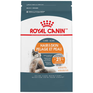 Royal Canin dry cat food. Coat and skin care formula. Choice of formats.