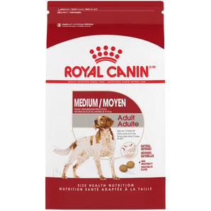Royal Canin medium breed adult dry dog ​​food. Format choice.