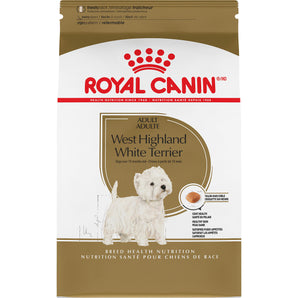 Nourriture sèche pour chiens adultes West Highland White Terrier Royal Canin. Formule santé du pelage. Croquette exclusive. Choix de format.